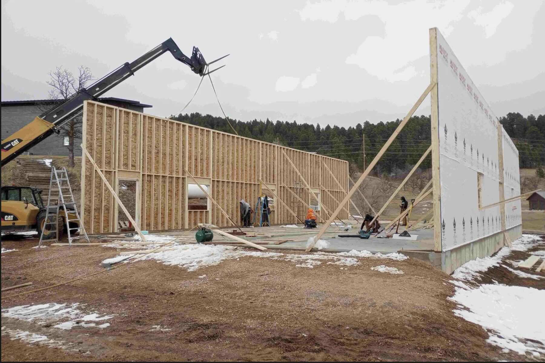 iLevel Construction framing in progress on a Black Hills custom home site